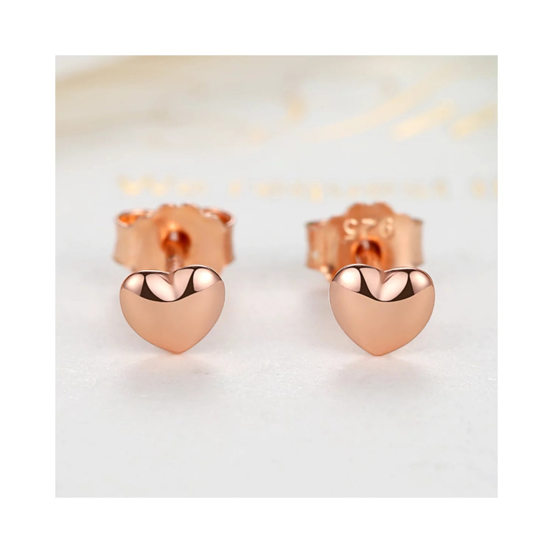 Cercei din argint Rose Gold Petite Hearts, Argint 925, Pentru Femei