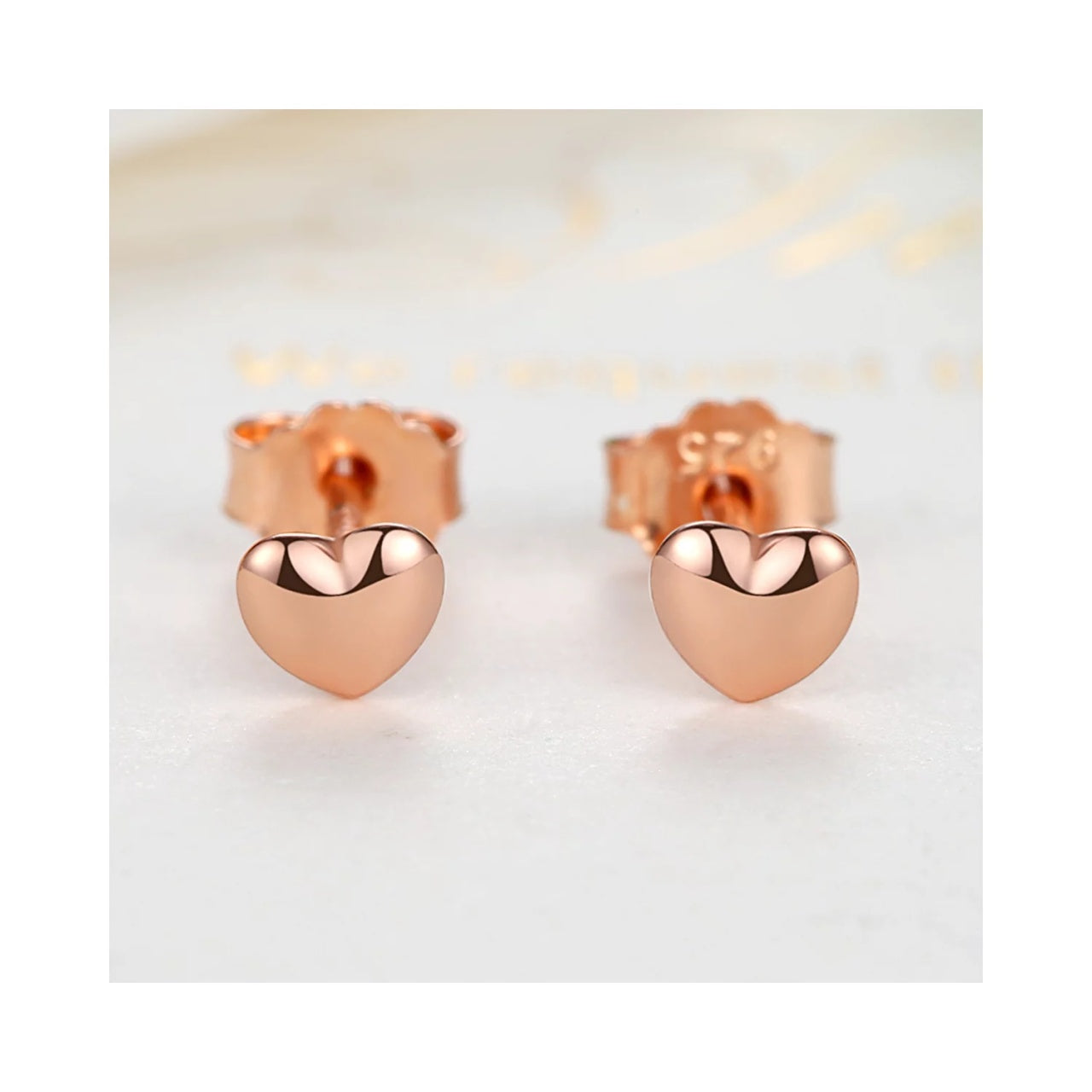 Cercei din argint Rose Gold Petite Hearts, Argint 925, Pentru Femei