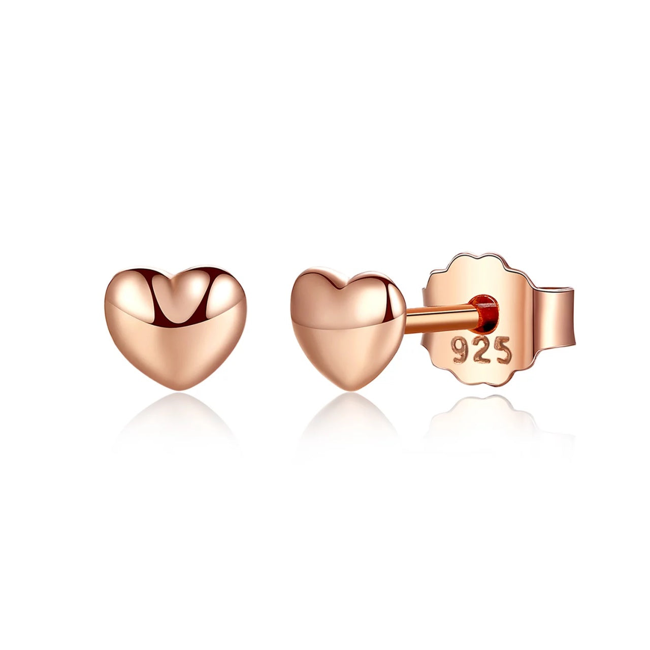 Cercei din argint Rose Gold Petite Hearts, Argint 925, Pentru Femei