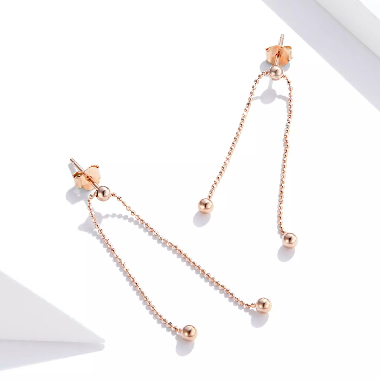 Cercei din argint Rose Gold Tassel, Argint 925, Pentru Femei