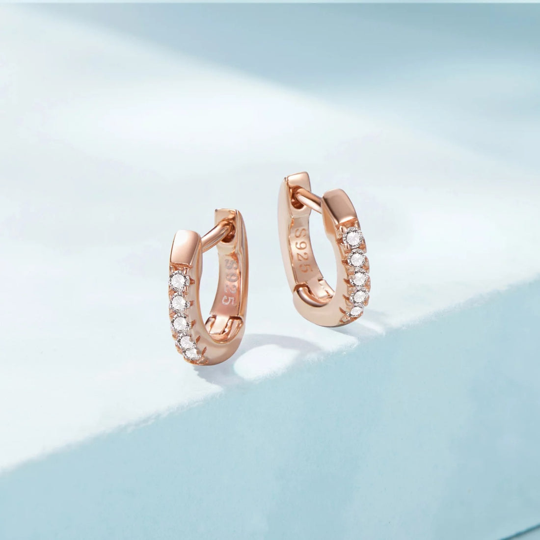 Cercei din argint Rose Studded Circles, Argint 925, Pentru Femei
