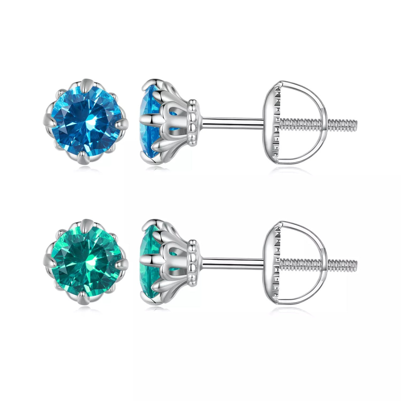 Cercei din argint Royal Blue Crystal, Argint 925, Pentru Femei