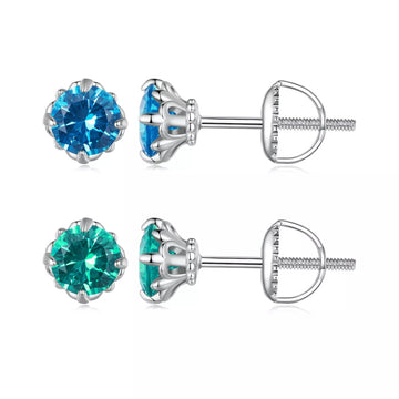 Cercei din argint Royal Blue Crystal, Argint 925, Pentru Femei