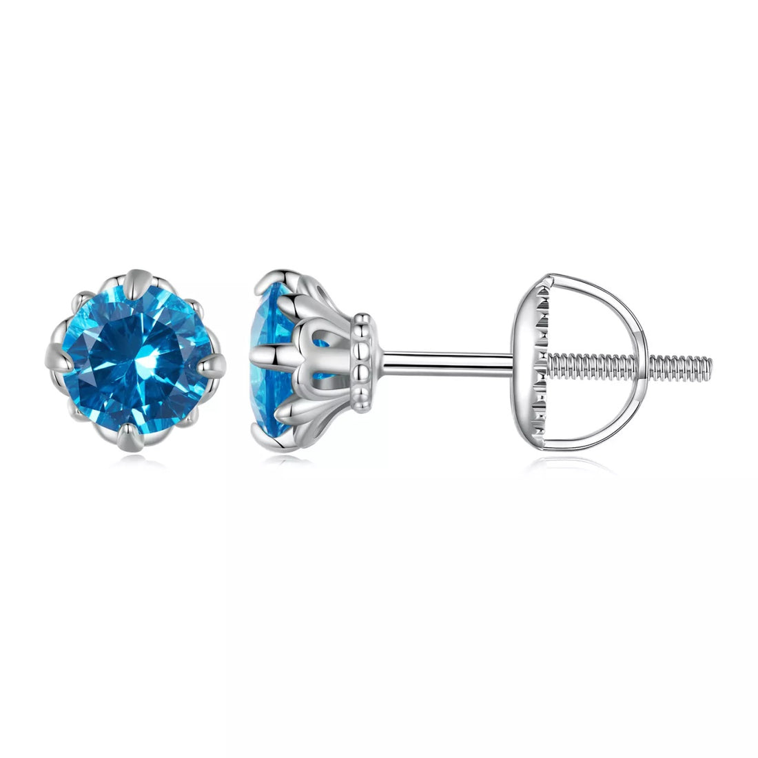 Cercei din argint Royal Blue Crystal, Argint 925, Pentru Femei