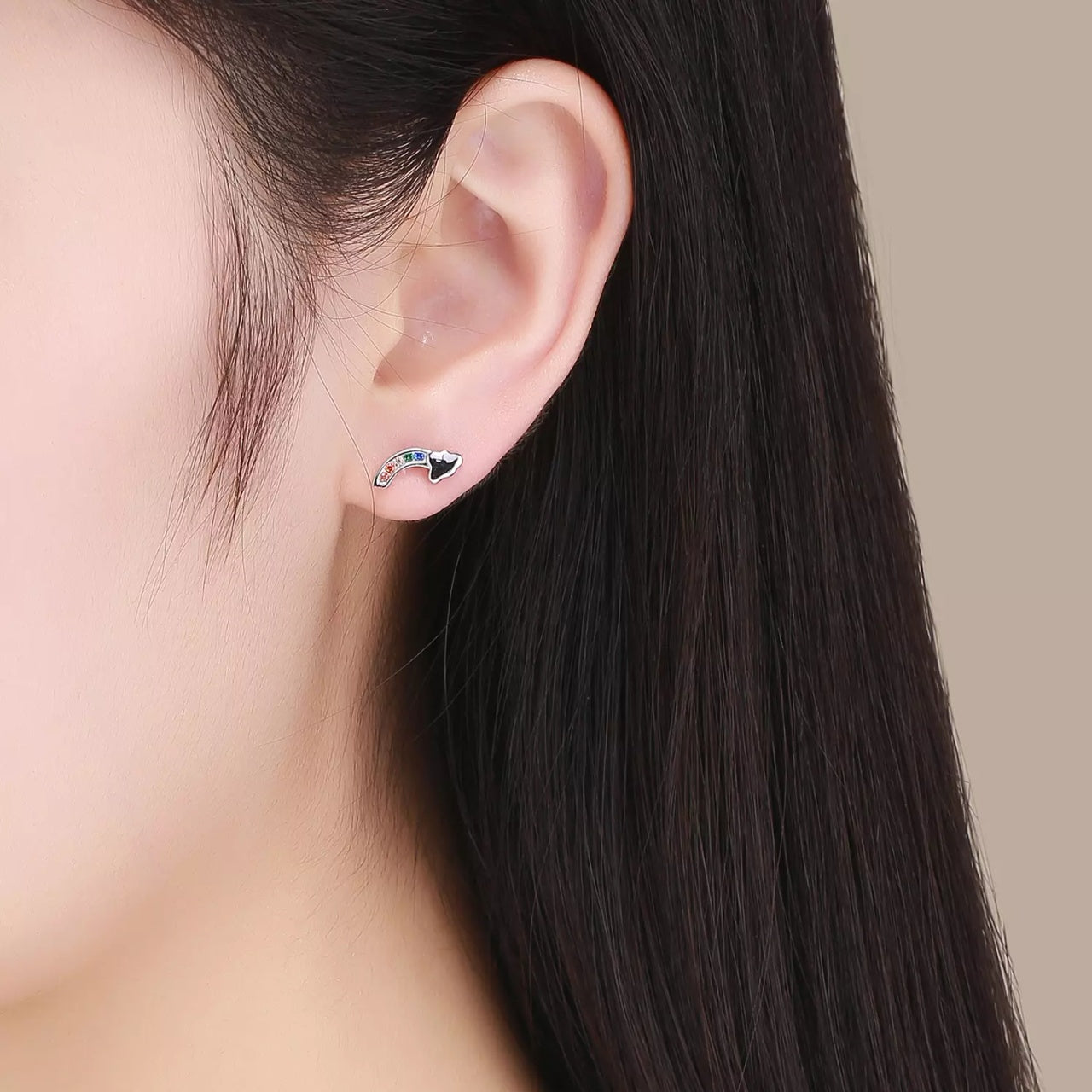 Cercei din argint Shiny Clouds Studs, Argint 925, Pentru Femei