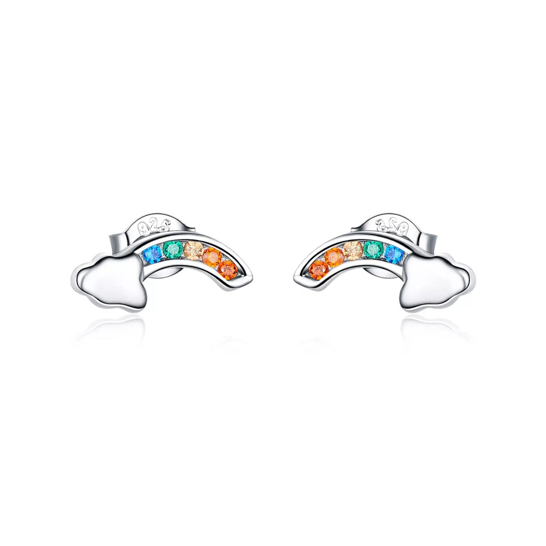 Cercei din argint Shiny Clouds Studs, Argint 925, Pentru Femei
