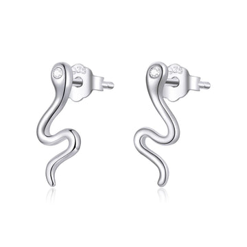 Cercei din argint Shiny Snake, Argint 925, Pentru Femei