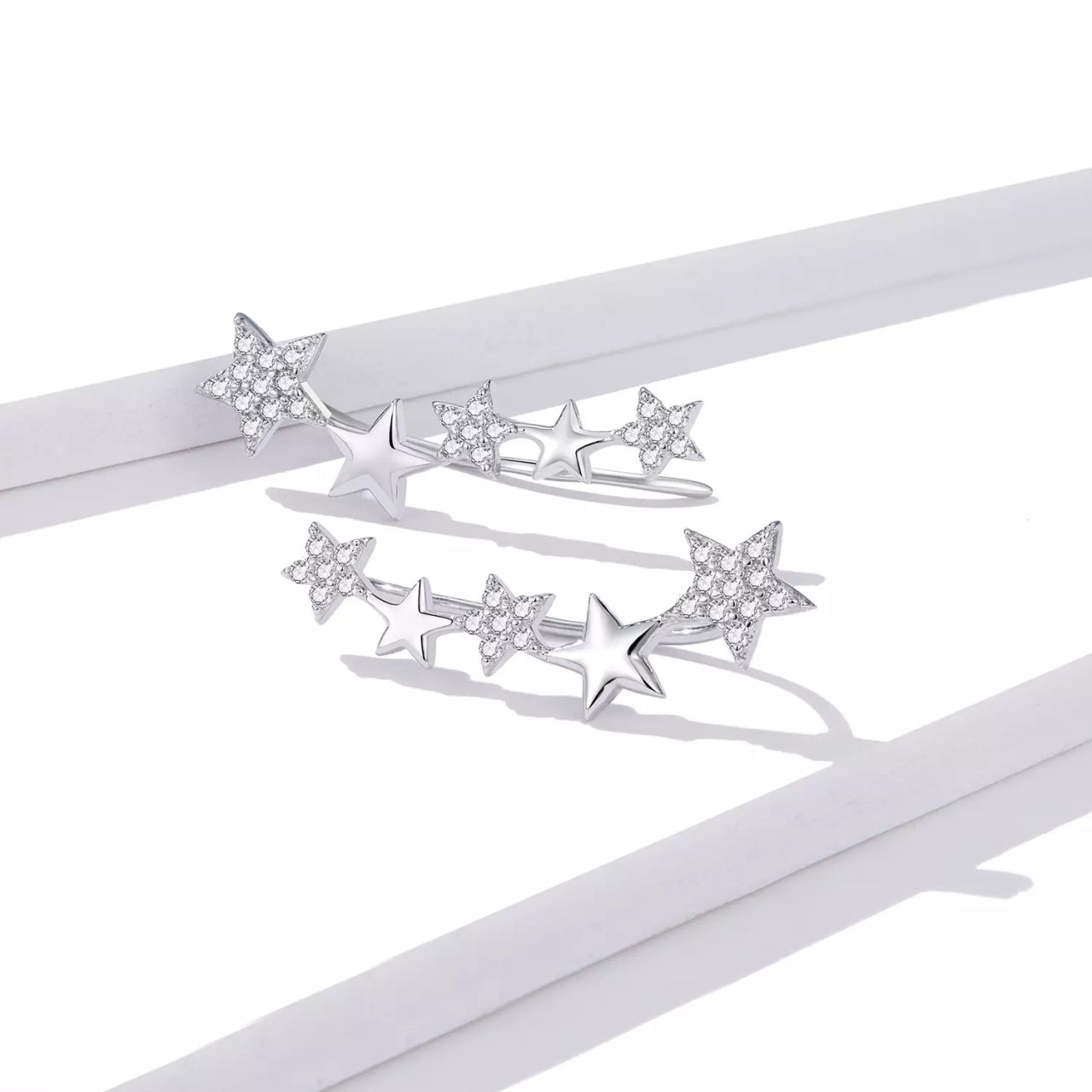 Cercei din argint Shiny Stud Star, Argint 925, Pentru Femei