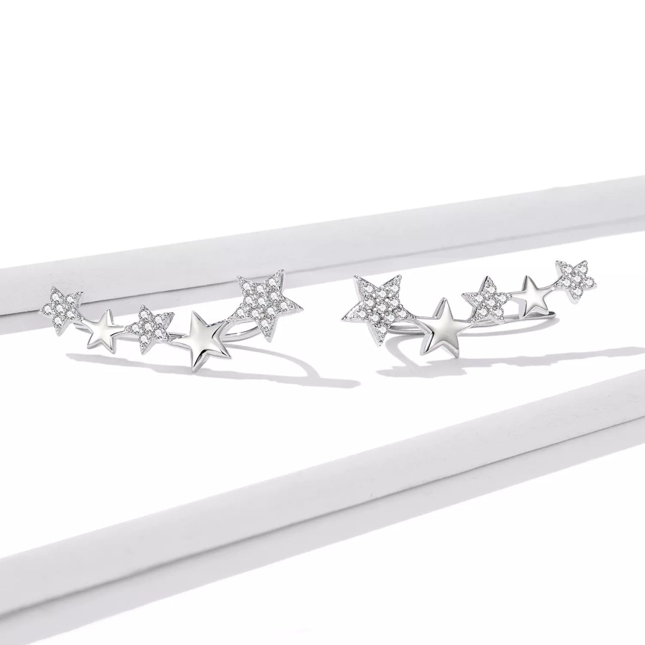 Cercei din argint Shiny Stud Star, Argint 925, Pentru Femei