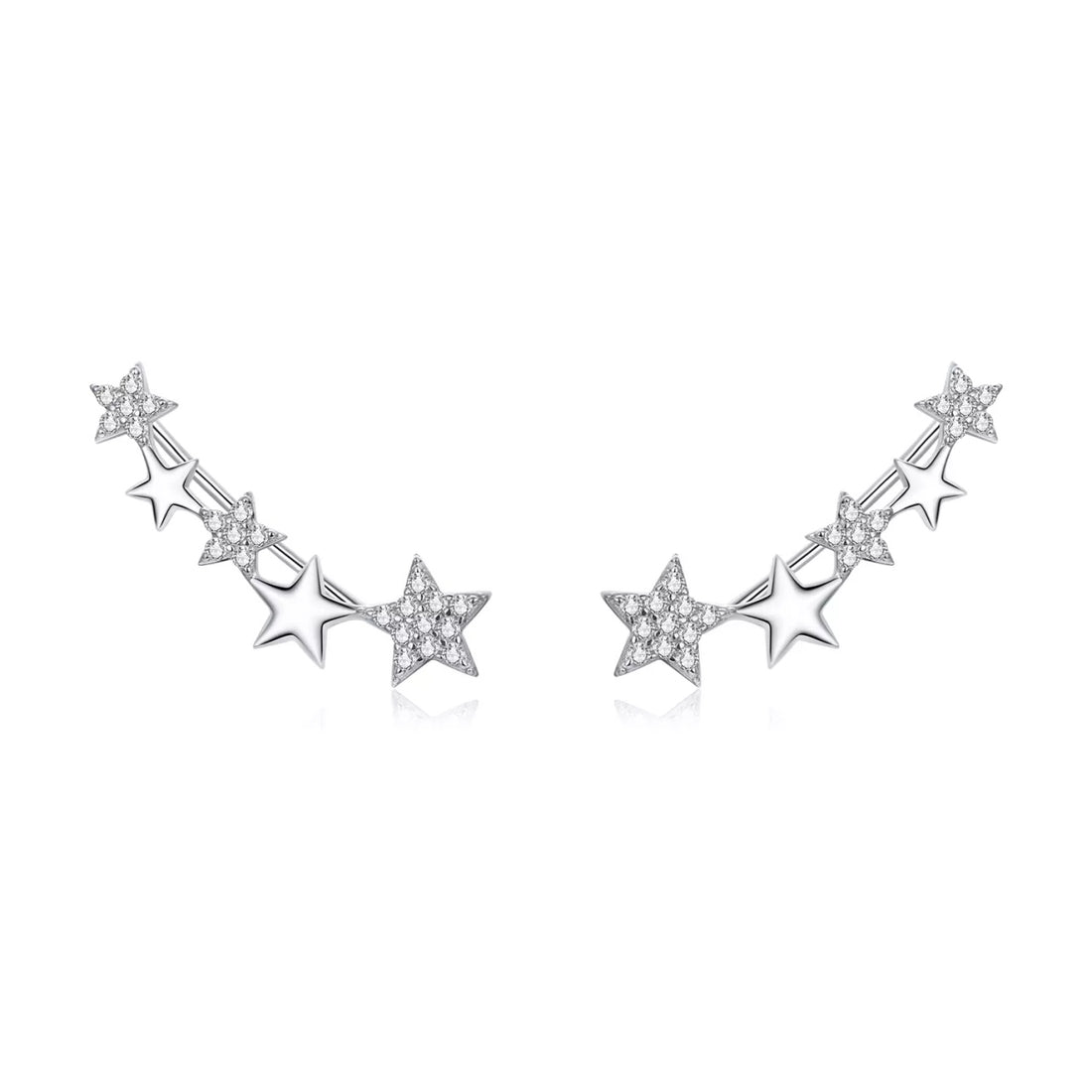 Cercei din argint Shiny Stud Star, Argint 925, Pentru Femei