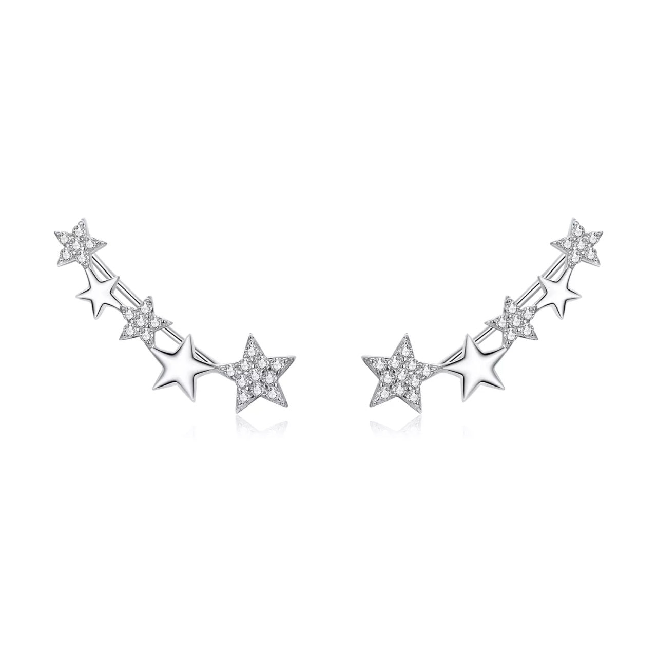 Cercei din argint Shiny Stud Star, Argint 925, Pentru Femei
