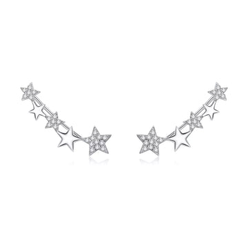 Cercei din argint Shiny Stud Star, Argint 925, Pentru Femei