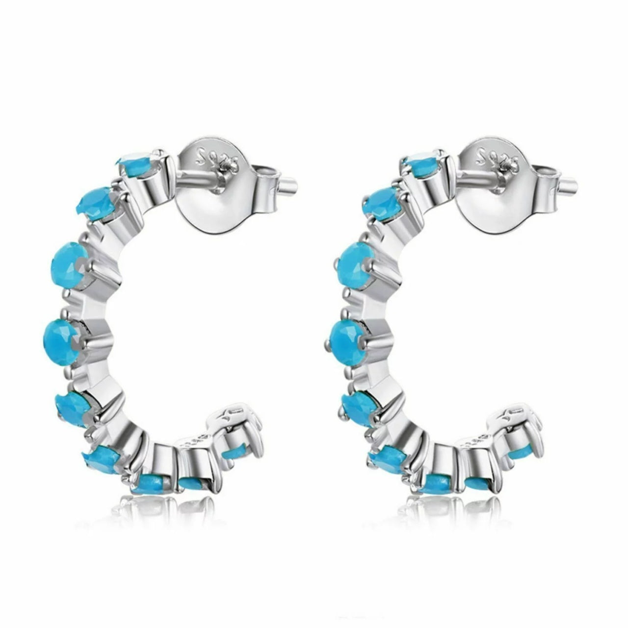 Cercei din argint Silver Band Blue, Argint 925, Pentru Femei