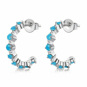 Cercei din argint Silver Band Blue, Argint 925, Pentru Femei