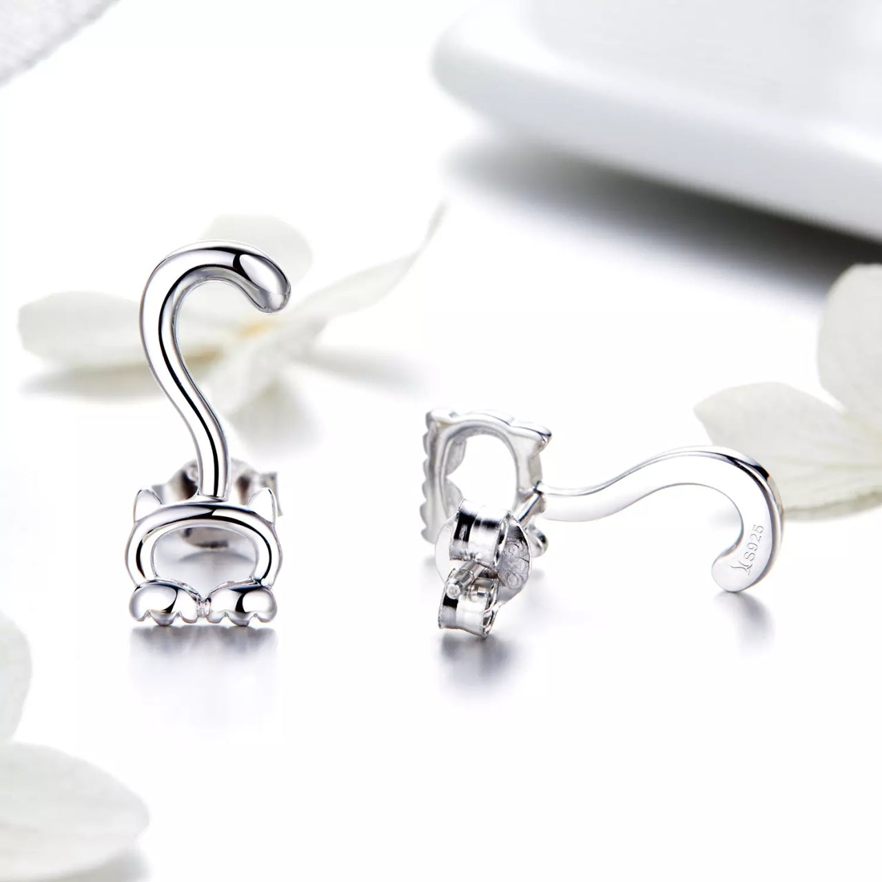 Cercei din argint Silver Cat Tail, Argint 925, Pentru Femei