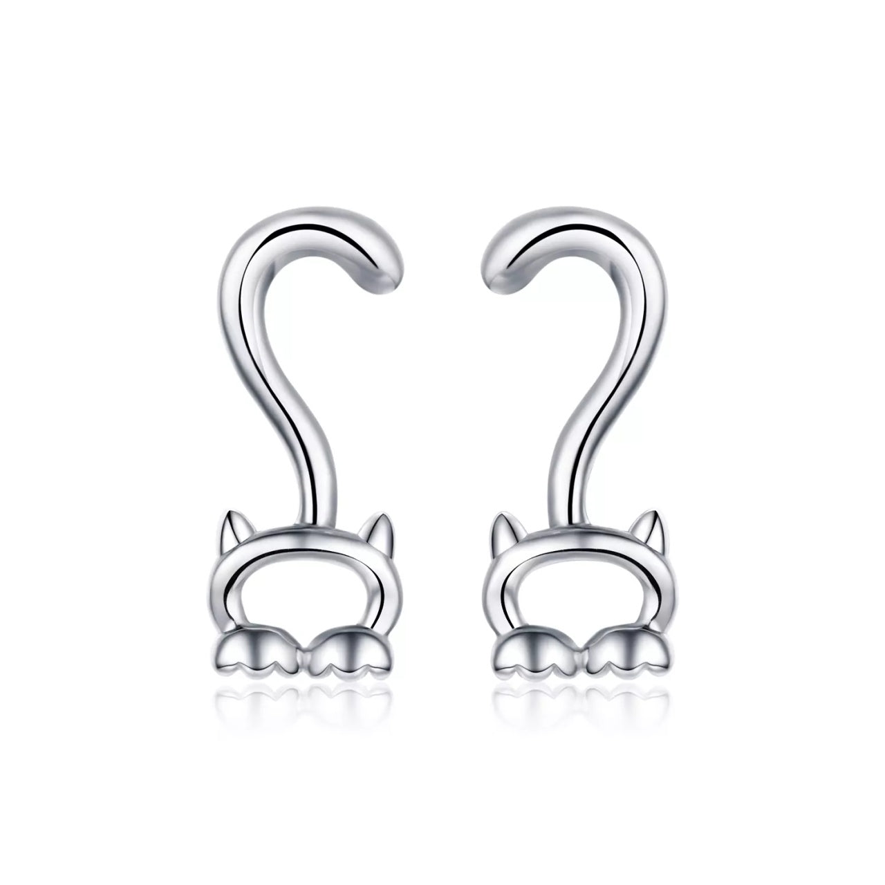 Cercei din argint Silver Cat Tail, Argint 925, Pentru Femei