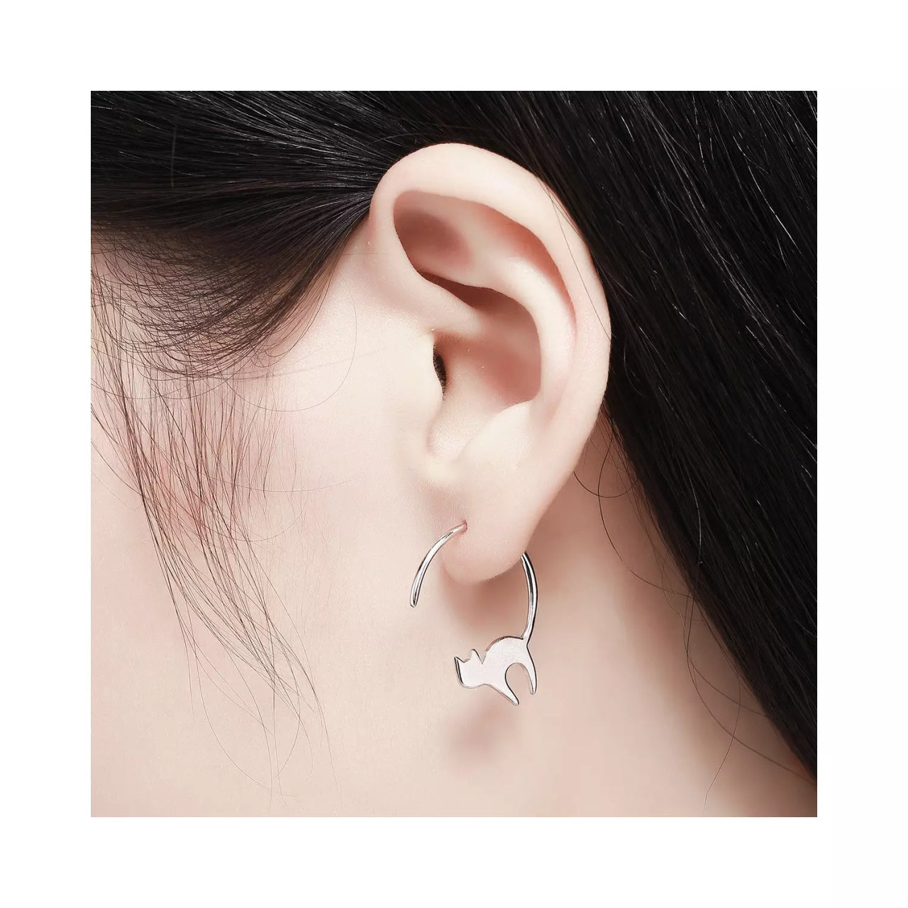 Cercei din argint Silver Cats, Argint 925, Pentru Femei