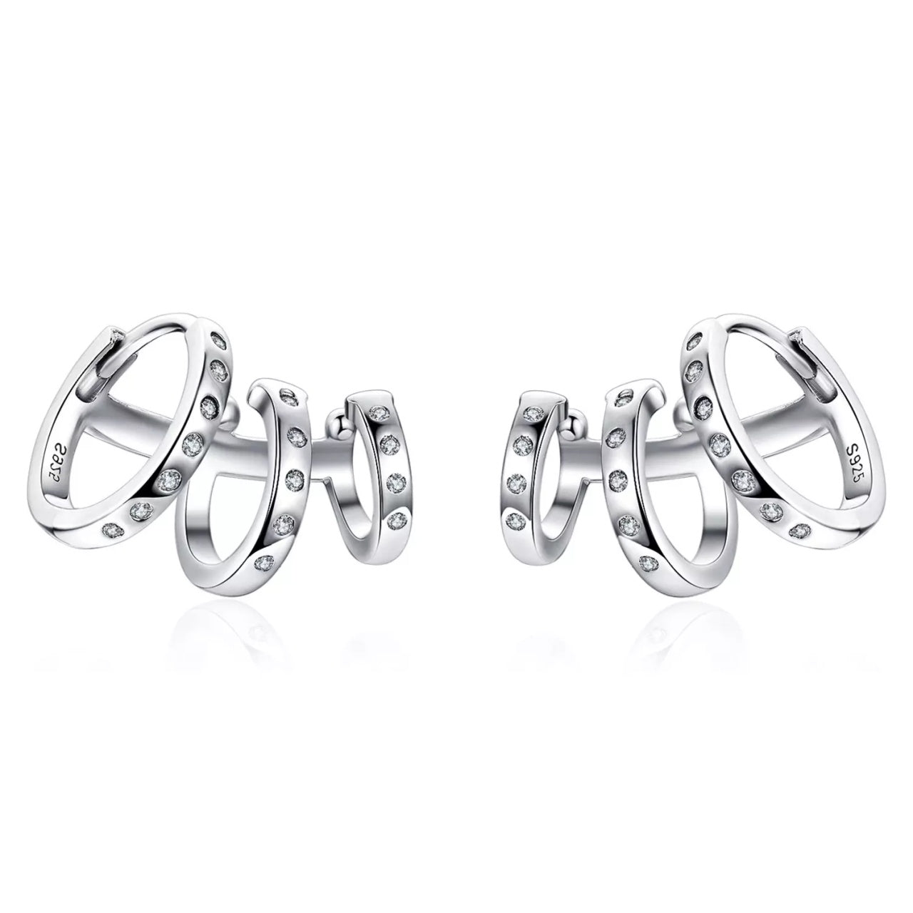 Cercei din argint Silver Cuffs, Argint 925, Pentru Femei