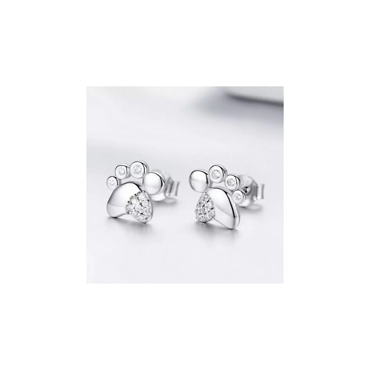 Cercei din argint Silver Footprint, Argint 925, Pentru Femei