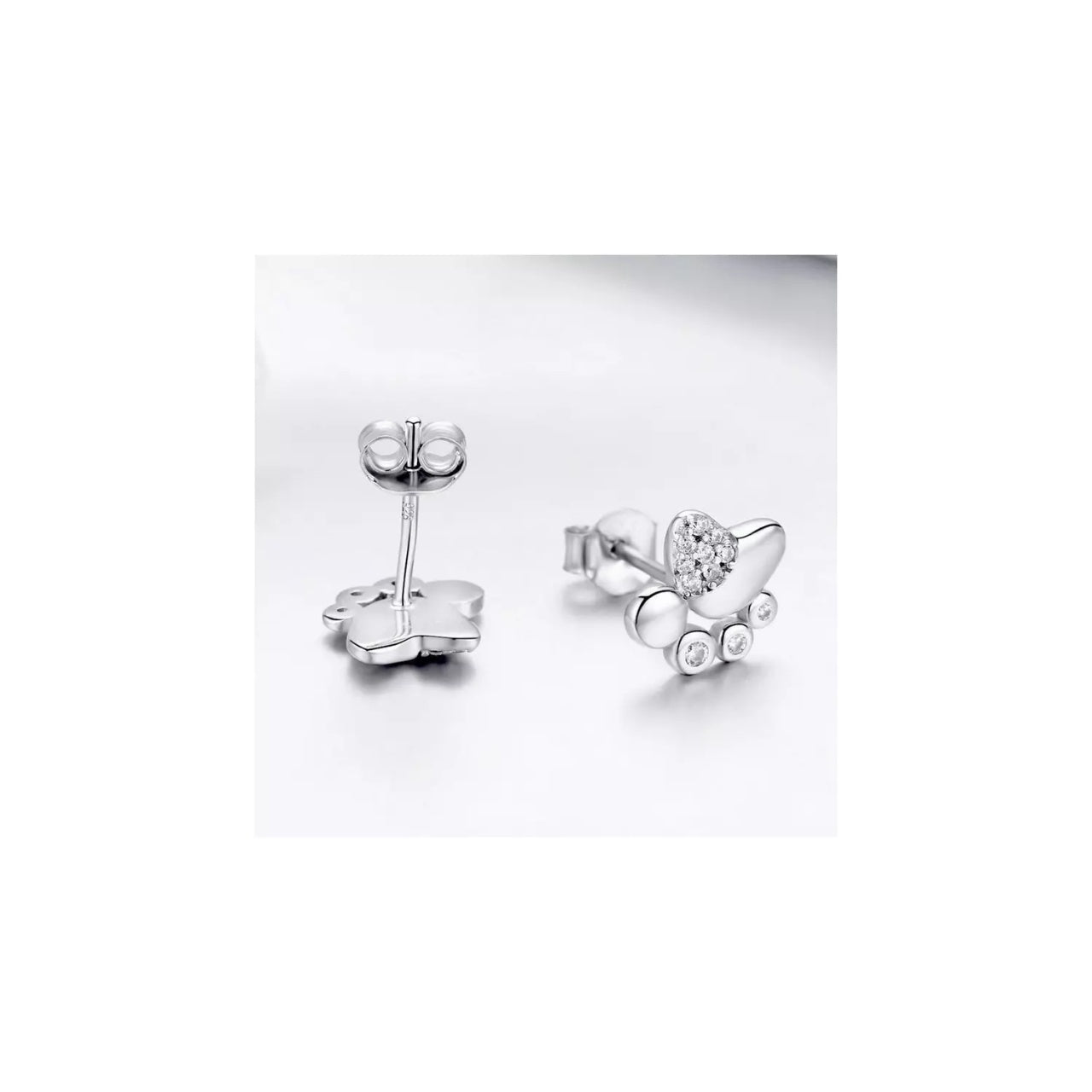 Cercei din argint Silver Footprint, Argint 925, Pentru Femei