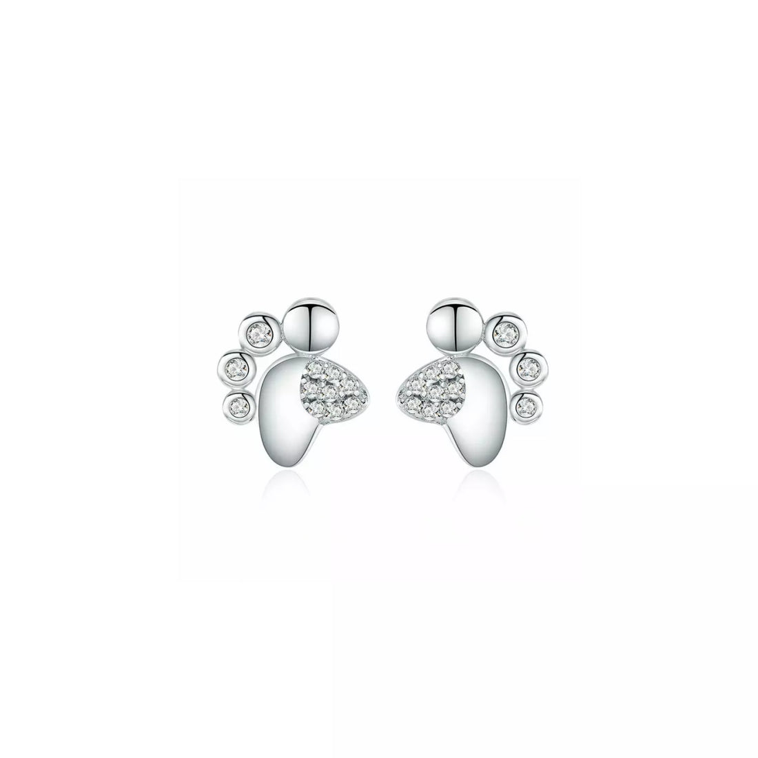 Cercei din argint Silver Footprint, Argint 925, Pentru Femei