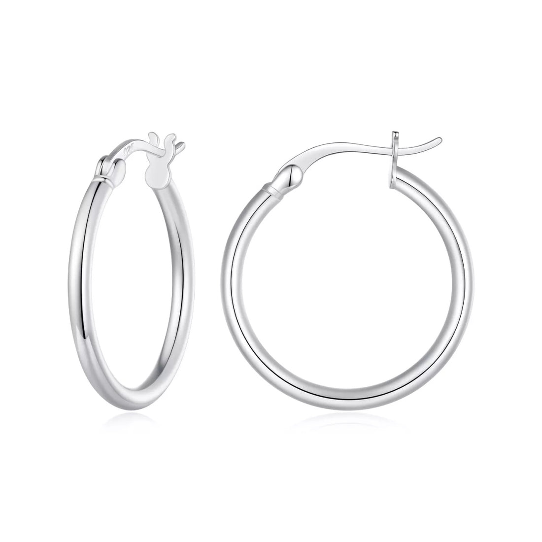 Cercei din argint Silver Hoops L, Argint 925, Pentru Femei