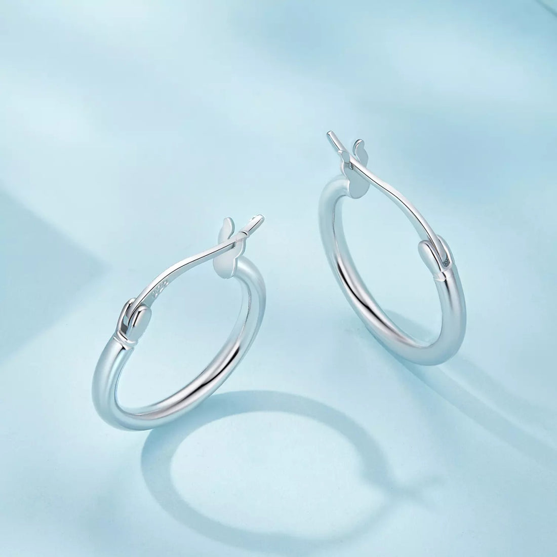 Cercei din argint Silver Hoops M, Argint 925, Pentru Femei