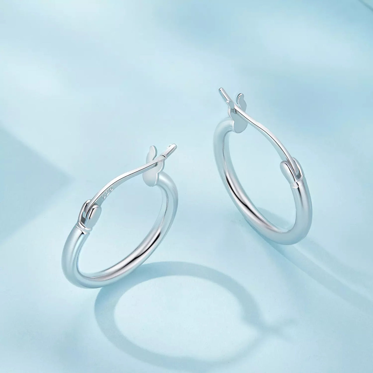 Cercei din argint Silver Hoops M, Argint 925, Pentru Femei