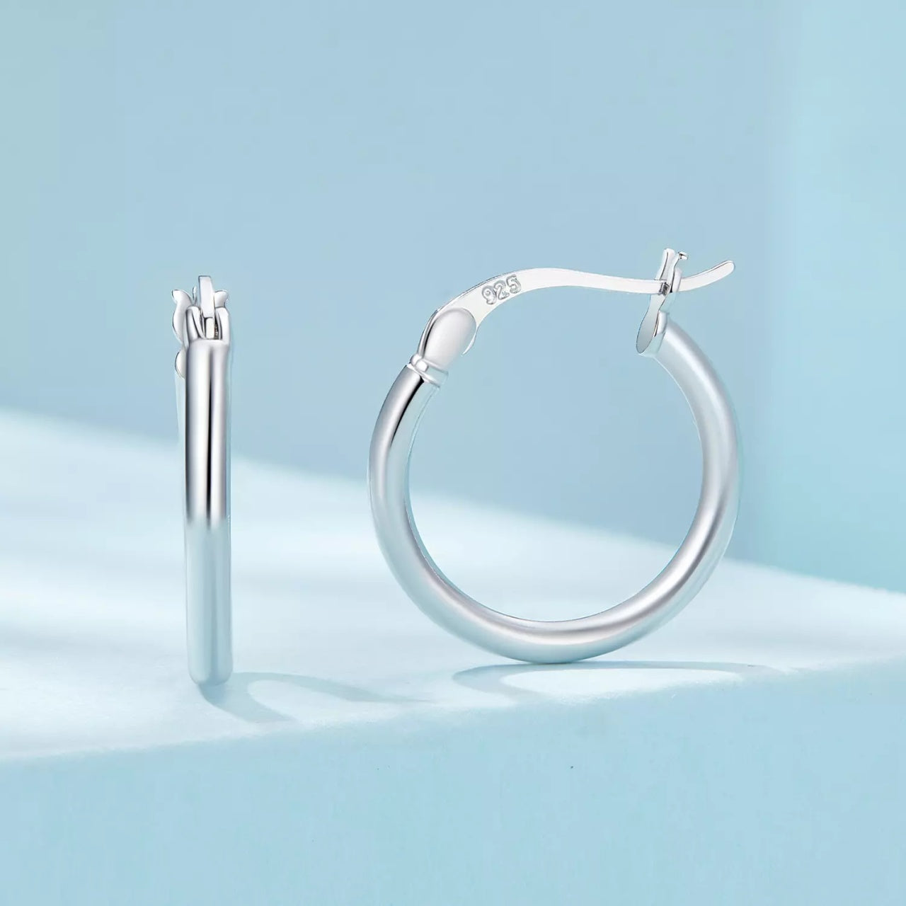 Cercei din argint Silver Hoops M, Argint 925, Pentru Femei