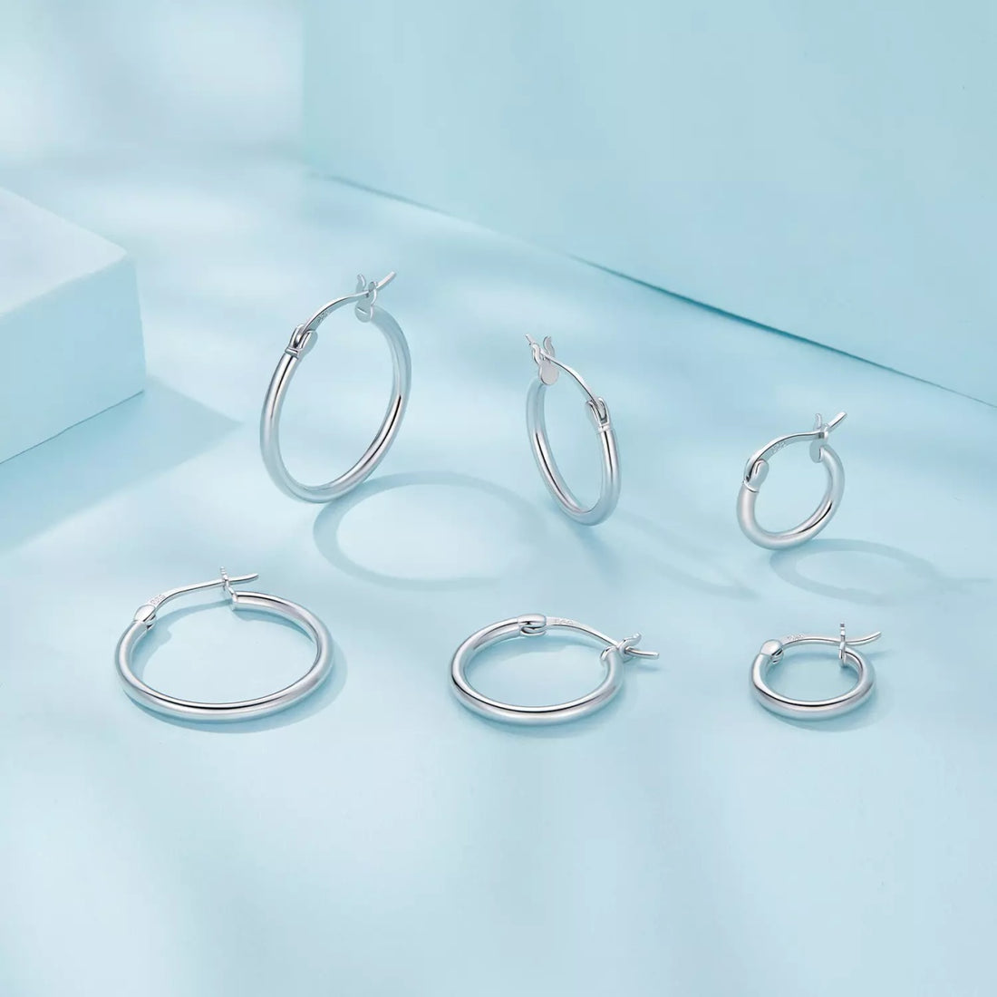 Cercei din argint Silver Hoops S, Argint 925, Pentru Femei