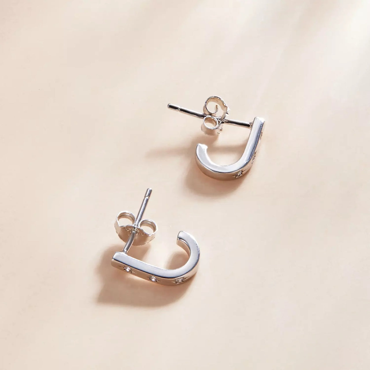 Cercei din argint Silver J Earrings, Argint 925, Pentru Femei