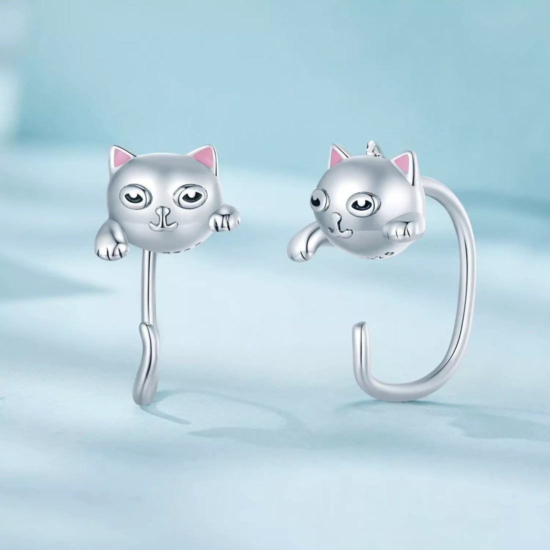 Cercei din argint Silver Kitties, Argint 925, Pentru Femei