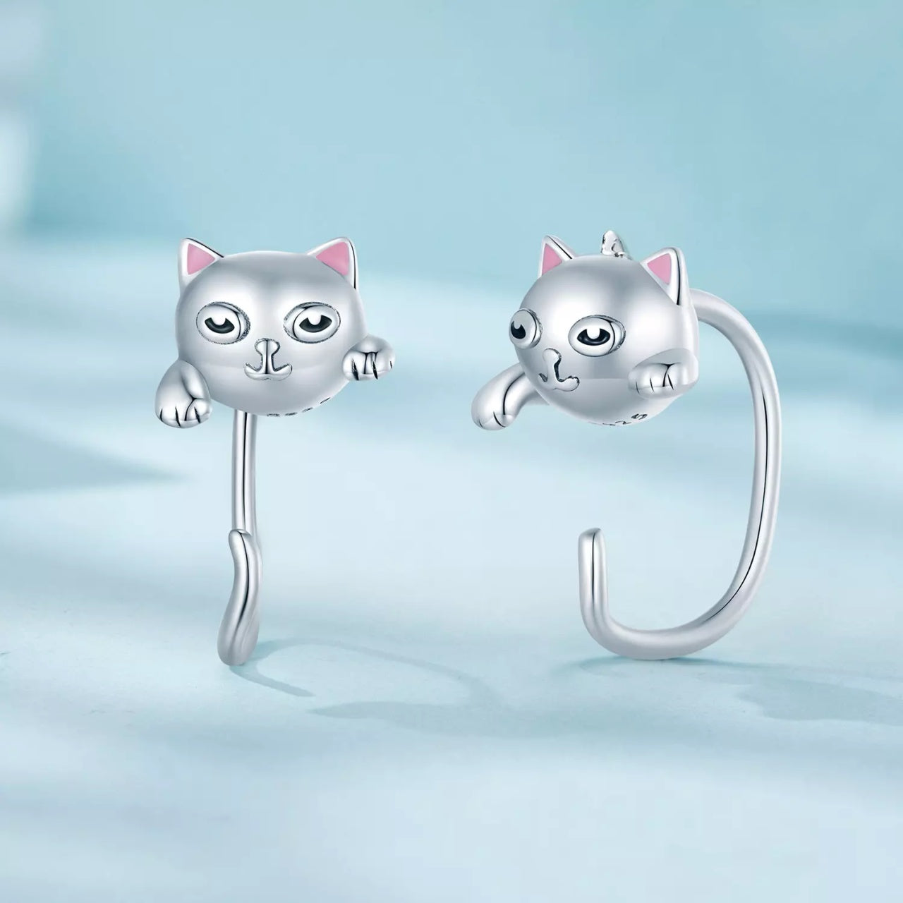 Cercei din argint Silver Kitties, Argint 925, Pentru Femei