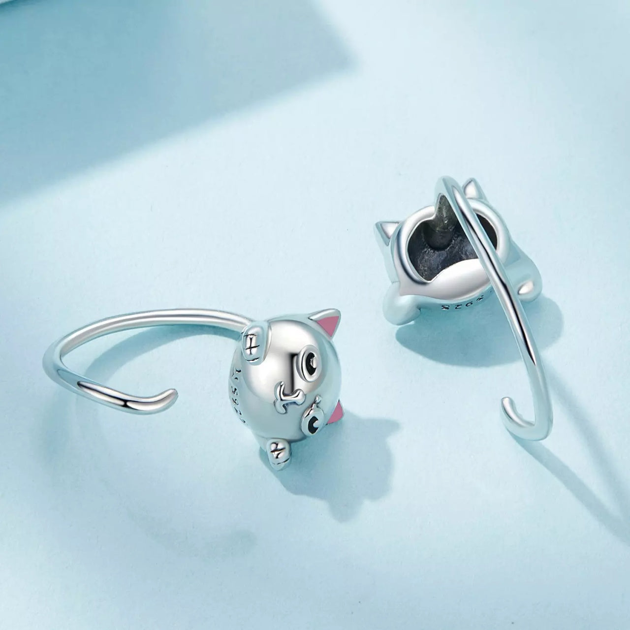 Cercei din argint Silver Kitties, Argint 925, Pentru Femei