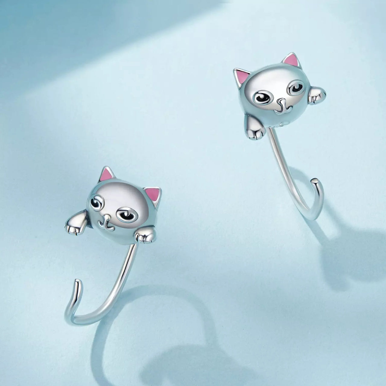 Cercei din argint Silver Kitties, Argint 925, Pentru Femei
