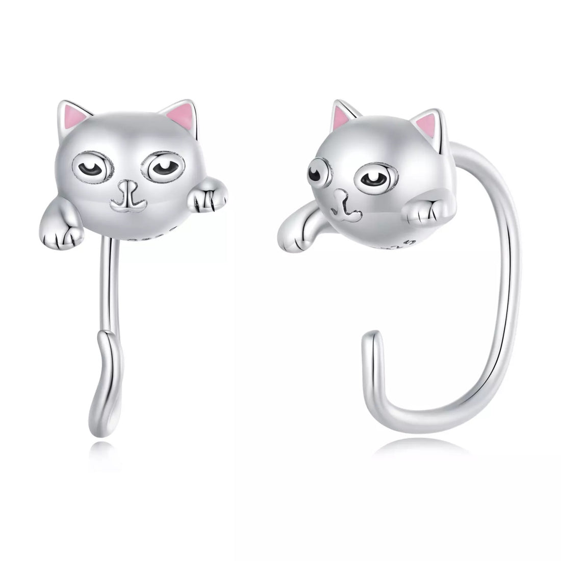 Cercei din argint Silver Kitties, Argint 925, Pentru Femei