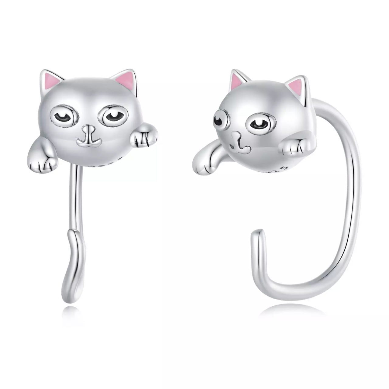 Cercei din argint Silver Kitties, Argint 925, Pentru Femei