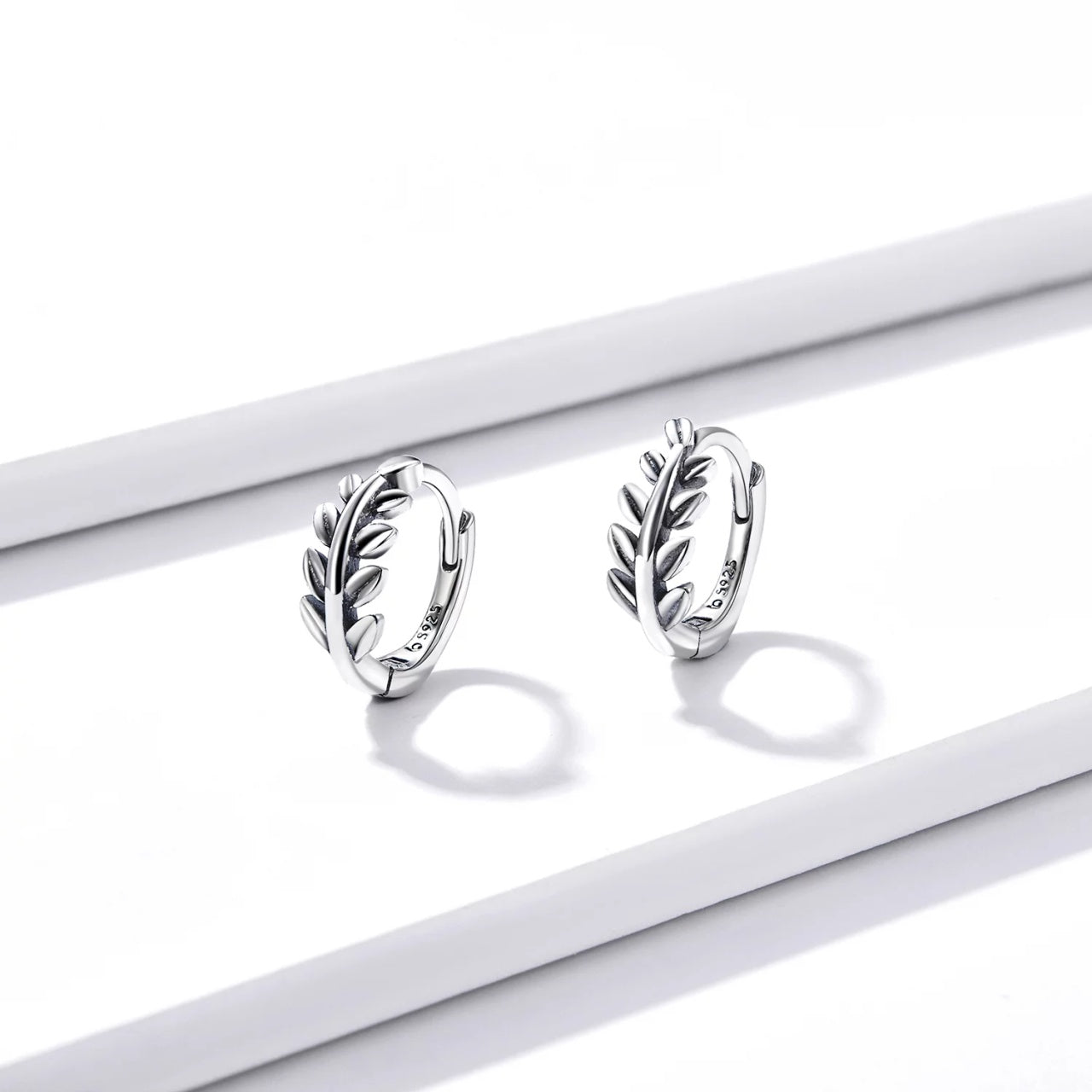 Cercei din argint Silver Leaves, Argint 925, Pentru Femei