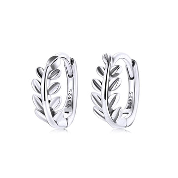 Cercei din argint Silver Leaves, Argint 925, Pentru Femei