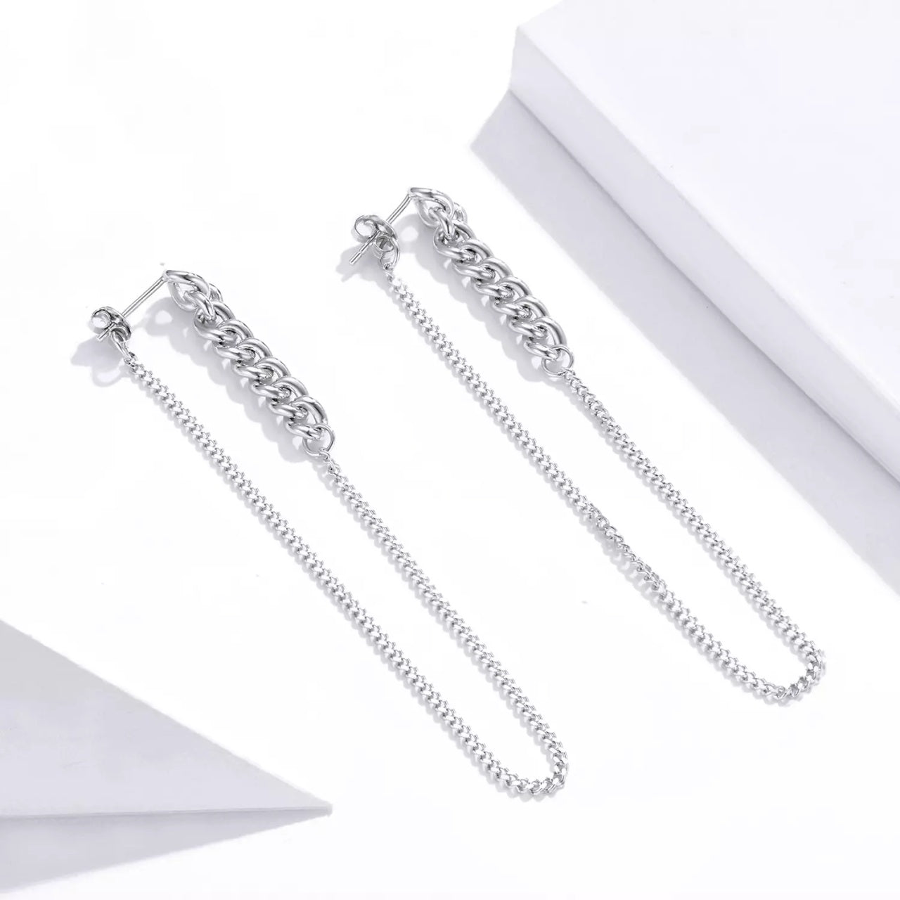 Cercei din argint Silver Long Chain, Argint 925, Pentru Femei
