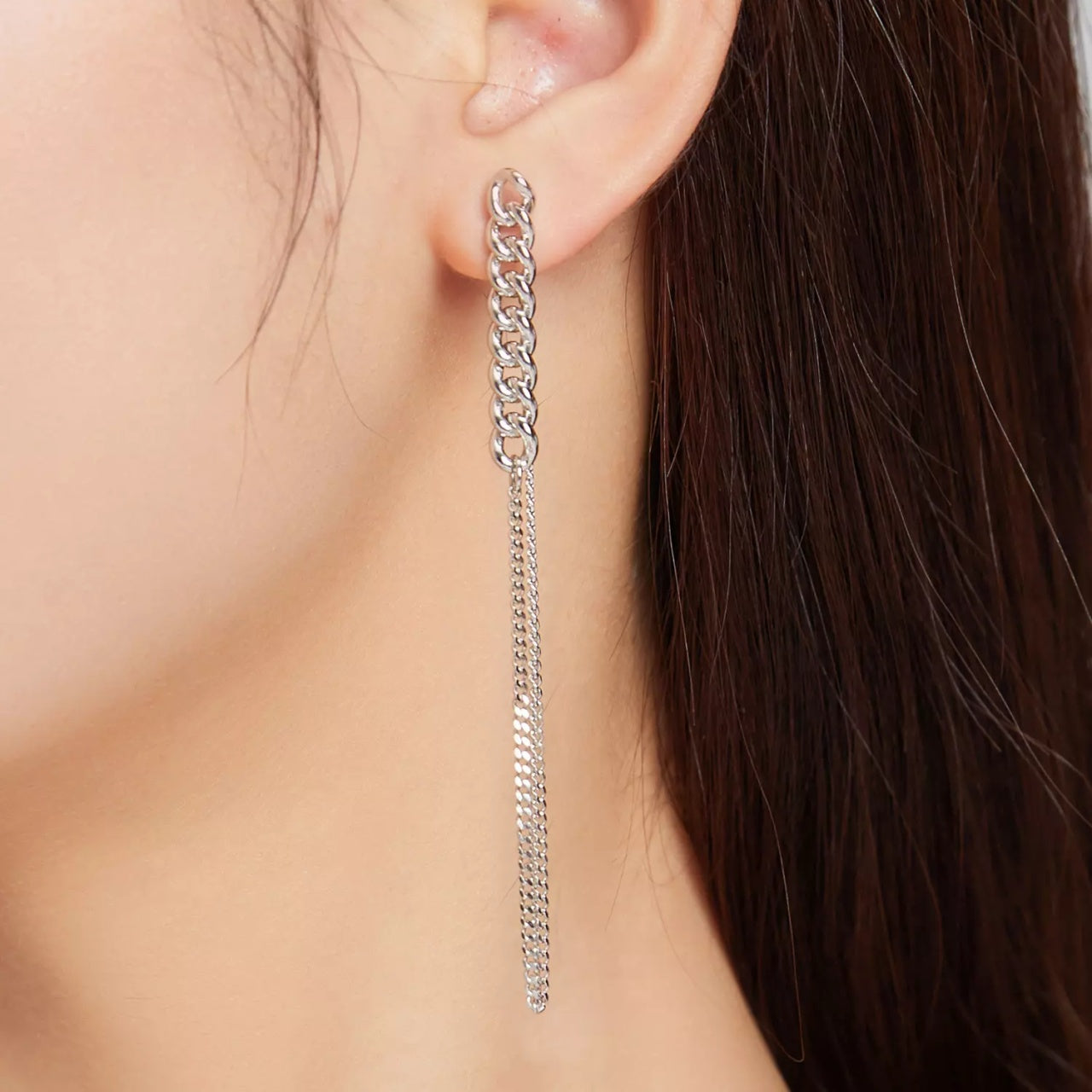 Cercei din argint Silver Long Chain, Argint 925, Pentru Femei