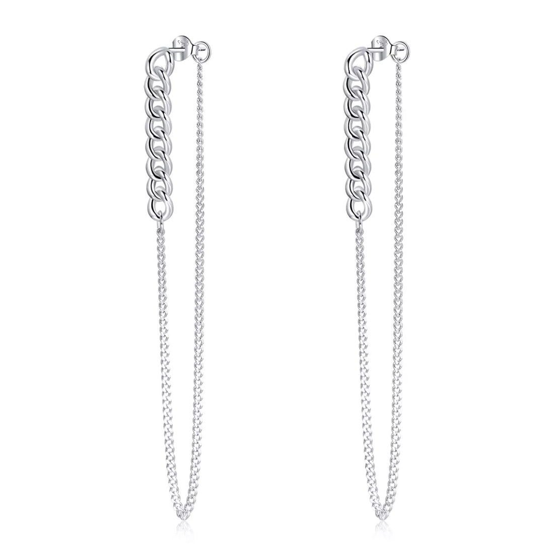 Cercei din argint Silver Long Chain, Argint 925, Pentru Femei