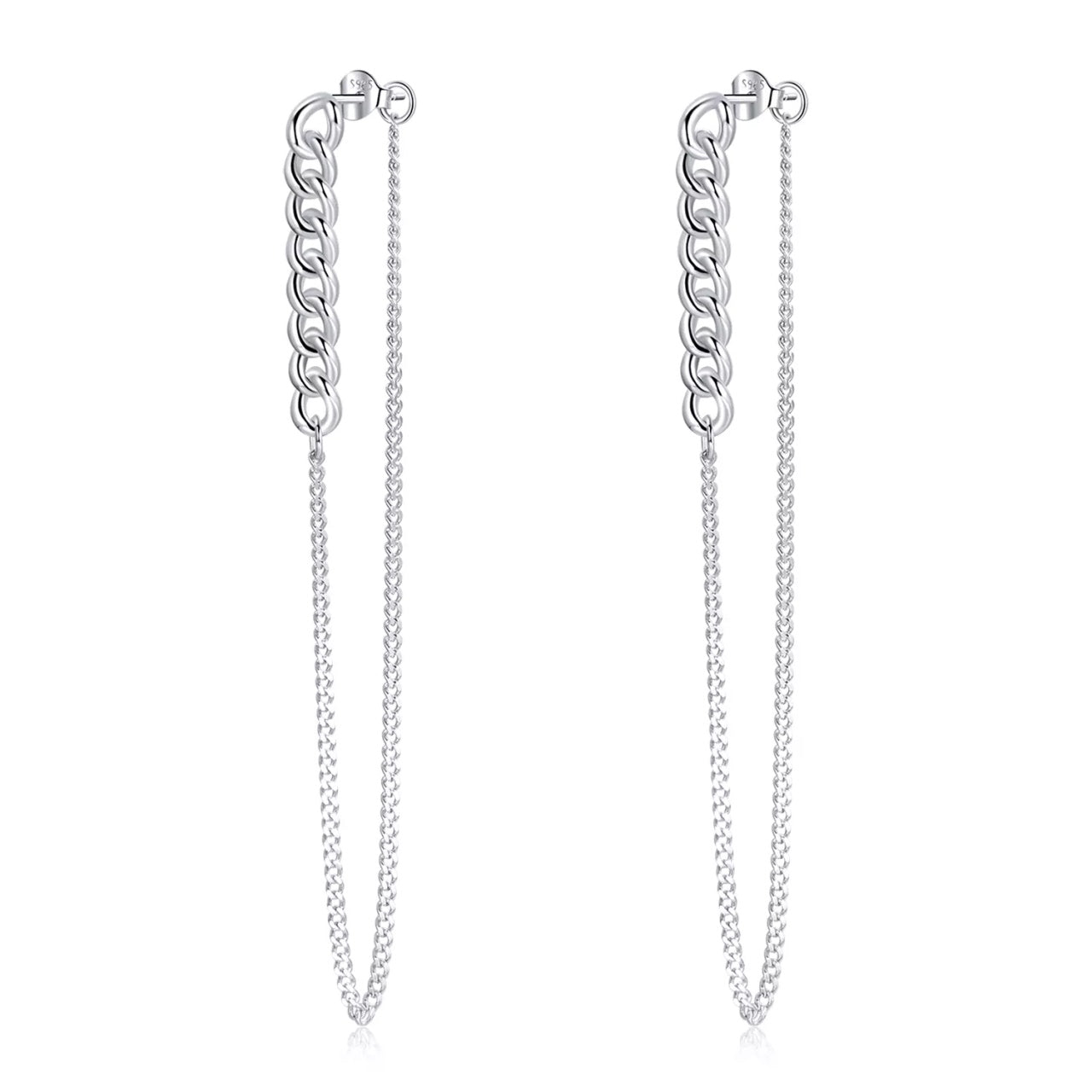 Cercei din argint Silver Long Chain, Argint 925, Pentru Femei