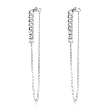 Cercei din argint Silver Long Chain, Argint 925, Pentru Femei