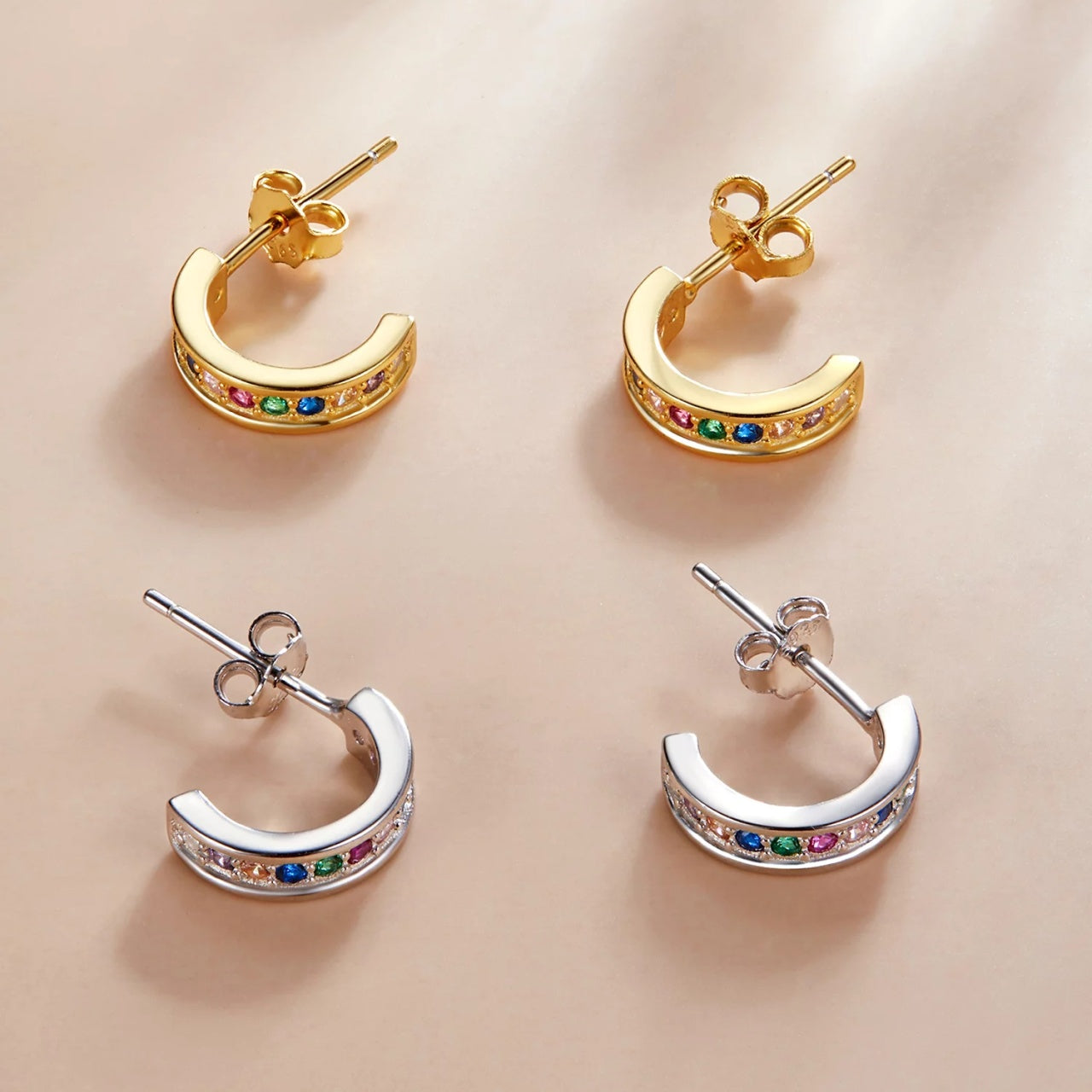Cercei din argint Silver Multi Colors, Argint 925, Pentru Femei