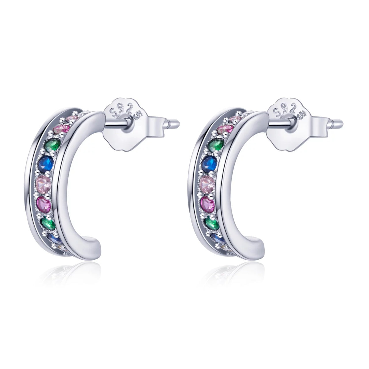 Cercei din argint Silver Multi Colors, Argint 925, Pentru Femei