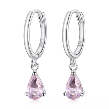 Cercei din argint Silver Pink Tear, Argint 925, Pentru Femei