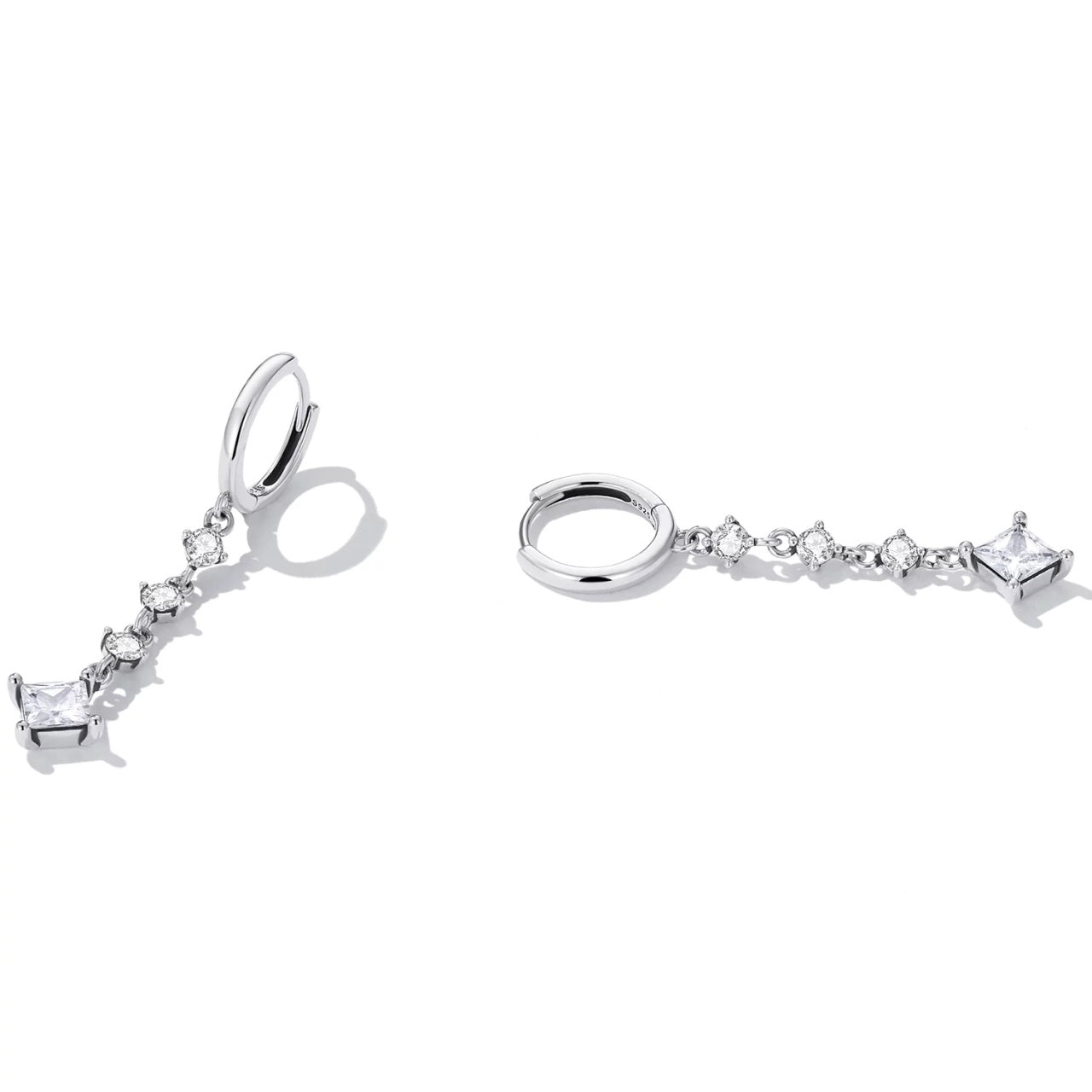 Cercei din argint Silver Square, Argint 925, Pentru Femei