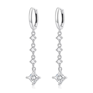 Cercei din argint Silver Square, Argint 925, Pentru Femei