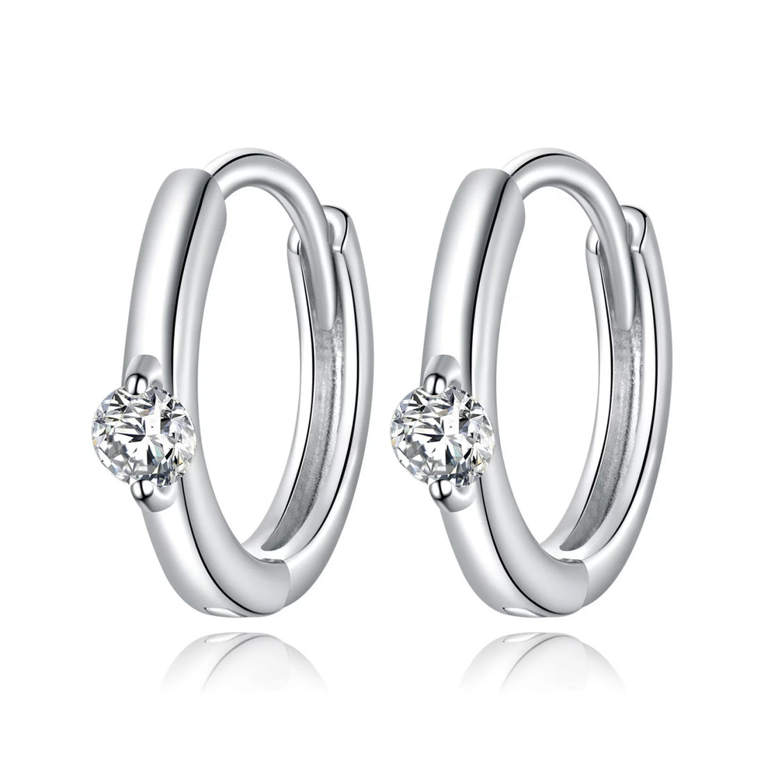 Cercei din argint Simple Crystal, Argint 925, Pentru Femei